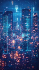 Fototapeta premium City of Twins, Digital Twin Technology