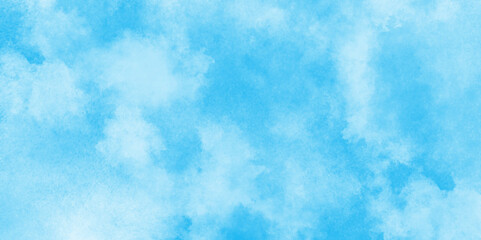 Abstract blue color clouds background, Vibrant clear blue sky with puffy and blurry natural clear clouds, watercolor background concept abstract cloudy sky, cloudy and grunge blue watercolor.