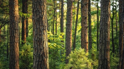 Fototapeta premium trees in a cedar forest generative ai