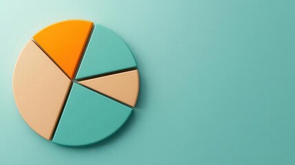 3D circular chart with expanding segments, visualizing growth in market share