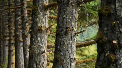 Obraz premium trees in a cedar forest generative ai