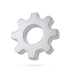 3d Realistic Gear icon vector illustration