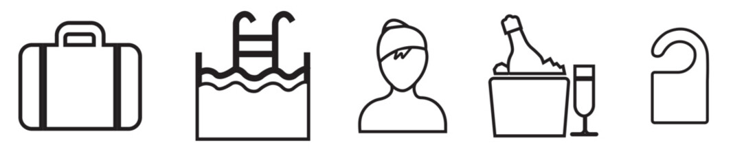 Hotel related icons. Hotel related vector illustration icon set