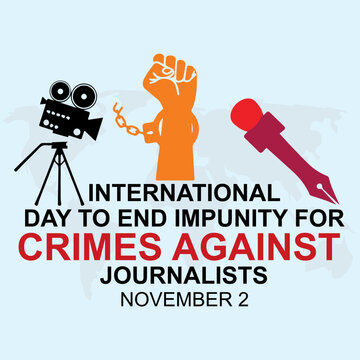 creative international day to end impunity for crimes against journalists logo vector design template
