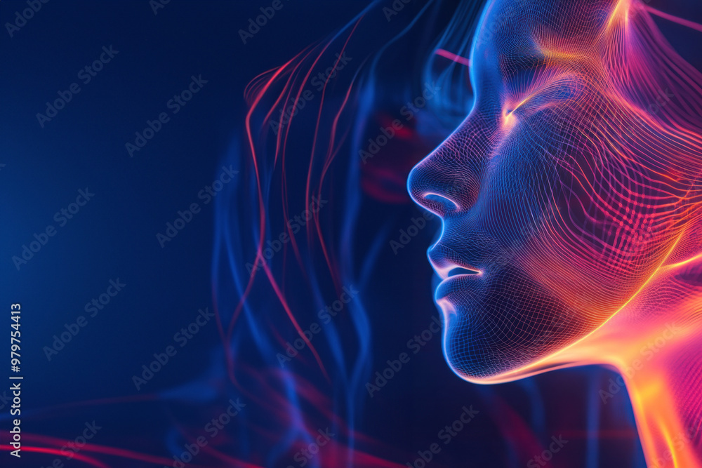 Poster abstract neural network in vibrant colors background