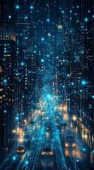 Obraz premium The Connected Skyline, Smart Cities and IoT Integration