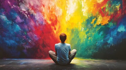 Fototapeta premium Colorful Oil Painting, Watercolor, Abstract Image, Texture, Pattern Background, Wallpaper, Cover and Screen of Smartphone, PC, Laptop, 9:16 and 16:9 Format