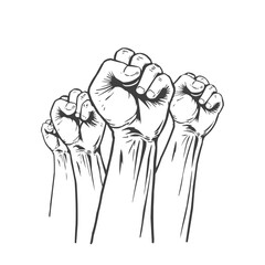 Raised Fist. representing unity, pride, and social justice. International human rights day