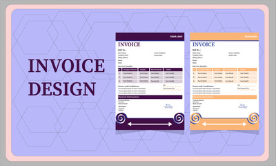 Business invoice form template. Invoicing quotes, 
Invoice desi money bills or price invoices and payment agreement design templates. Tax form, bill graphic or payment receipt page vector set See Less