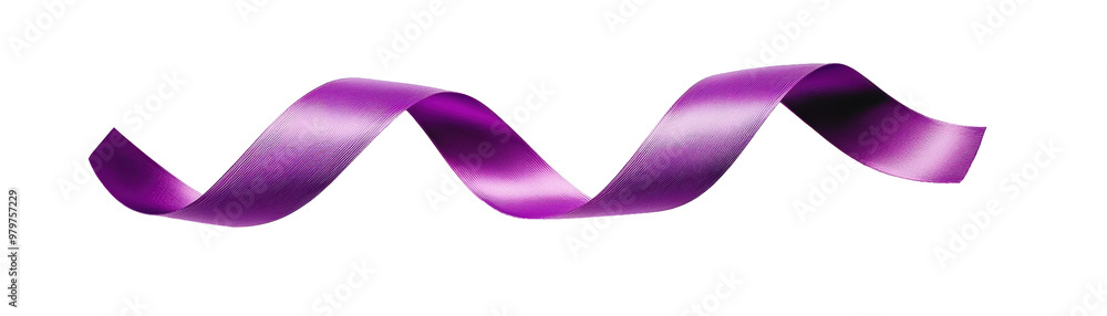 Aufkleber purple satin ribbon curl illustration displaying a smooth and shiny texture with elegant curves. ide