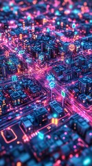 Obraz premium Urban Web of Intelligence, Smart Cities and IoT Integration