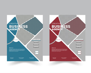 Corporate business flyer template design set with blue, orange, red and yellow color. marketing, business proposal, promotion, advertise, publication, cover page. new digital marketing flyer set.