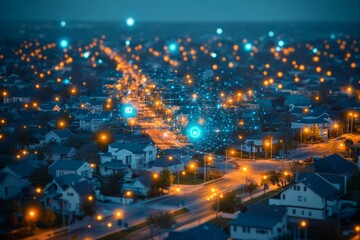 Fototapeta premium Urban Web of Intelligence, Smart Cities and IoT Integration