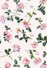 Watercolor Seamless Pattern "Violet Roses"