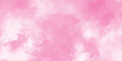 pink smoke background with white clouds, pink cloud sky on art graphics with stains, Soft Pink grunge watercolor paper texture, Romantic Pastel Pink Watercolor Background.