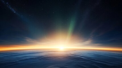Fototapeta premium Antarctic atmosphere, polar aurora, vibrant southern lights.