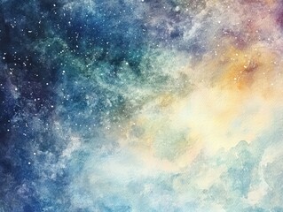 Obraz premium Abstract watercolor painting of a night sky.