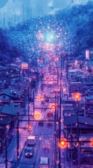 Fototapeta premium Urban Web of Intelligence, Smart Cities and IoT Integration