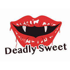 Obraz premium Spooky Halloween Lips Graphics and Illustrations for Creepy-Chic Designs