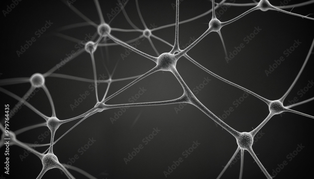 Wall mural Monochrome color of neurons