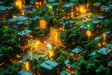 Obraz premium The Smart Grid, Smart Cities and IoT Integration