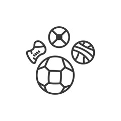 Obraz premium Line Art Illustration of Different Types of Balls