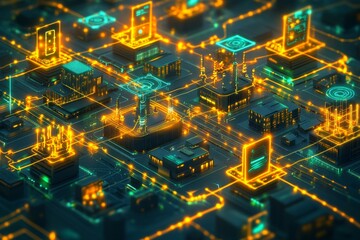 Obraz premium The Smart Grid, Smart Cities and IoT Integration