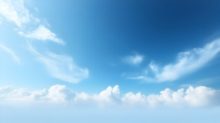 Fototapeta premium A Stunning View of White Clouds Floating Across a Bright Blue Sky Background Image