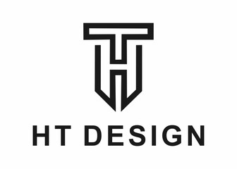 letter ht logo, design, vector, illustration, creative icon, template