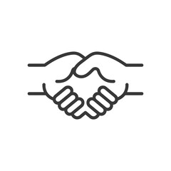 Obraz premium Line Art Illustration of Two Hands Shaking