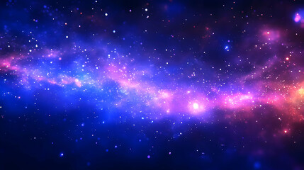 Fototapeta premium Abstract Cosmic Nebula Background with Shimmering Stars and a Galaxy of Blue and Pink Hues, Perfect for Design Projects and Dreamy Visuals
