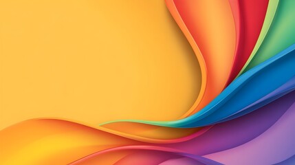 Fototapeta premium Vibrant Rainbow Wave Symbolizing LGBTQ Pride - Celebrating Equality Diversity and Love with a Clean Design for Inclusive Visuals