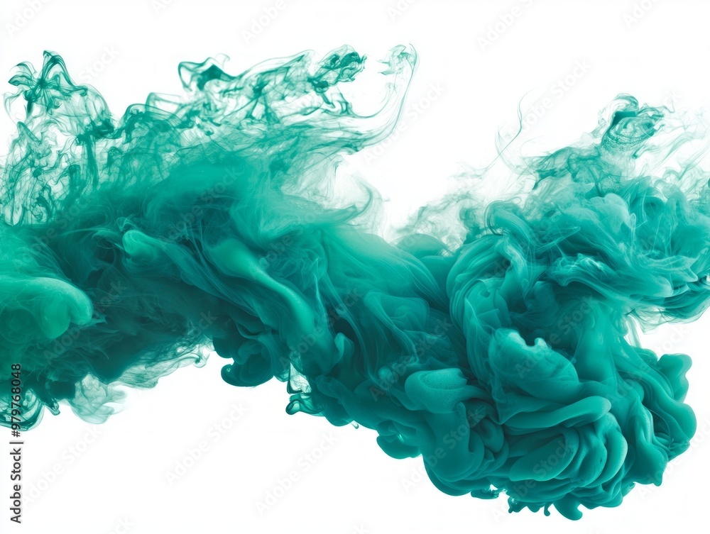 Poster realistic green smoke billows upward, creating dynamic swirling patterns with vibrant dark and soft 