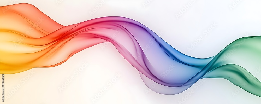 Poster vibrant rainbow gradient with subtle pride flag integration - celebrating lgbtq equality love and un