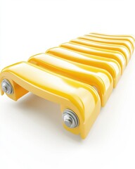 A yellow object with a white background