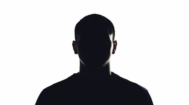 Unknown male person silhouette isolated on white background. Silhouette. Illustration