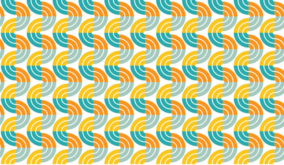 Colorful wave geometric seamless pattern