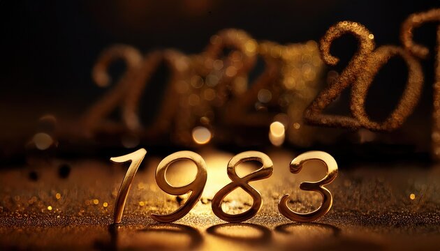 1983 New Year Celebration Theme with Sparkling Numbers