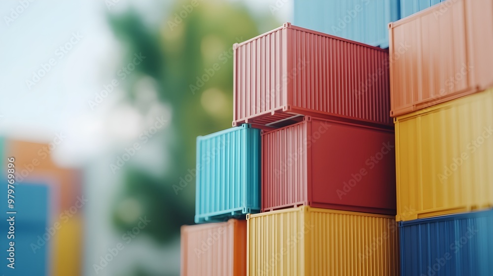 Poster global logistics hub - optimizing international trade routes for efficient shipping and commerce flo