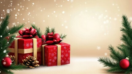 christmas background with gift boxes
