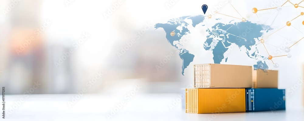 Poster global trade route navigation - efficient logistics management tool for tracking shipping lanes and 