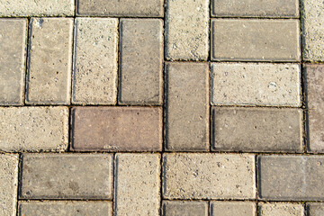 Paving slabs closeup. Paving tile laying pattern