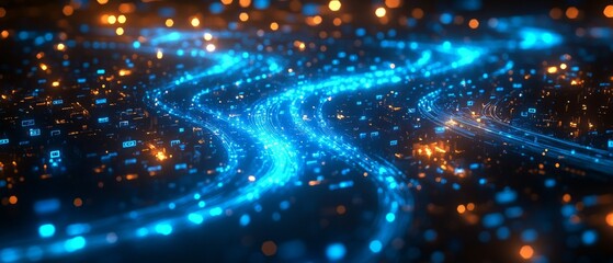 Obraz premium City of Digital Streams, Smart Cities and IoT Integration