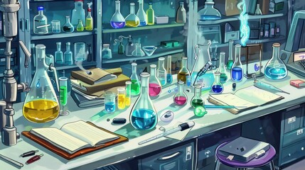 Fototapeta premium A Cartoon Laboratory