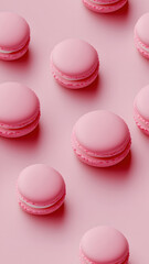 Obraz premium Seamless pattern, pink macarons pattern, isolated background, texture. 