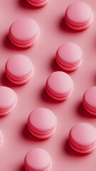 Fototapeta premium Seamless pattern, pink macarons pattern, isolated background, texture. 