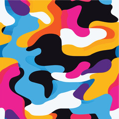 Abstract vector seamless pattern with fluid gradients and bold color transitions