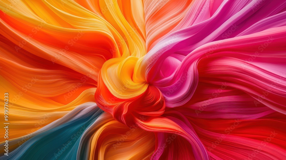 Poster Vibrant swirl of colors blending seamlessly, creating a dynamic and energetic visual experience that inspires creativity.