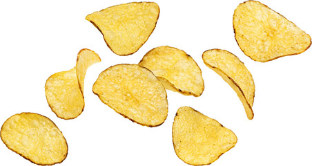 Kettle potato chips isolated on white background
