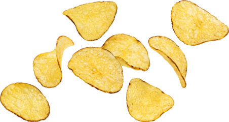 Kettle potato chips isolated on white background